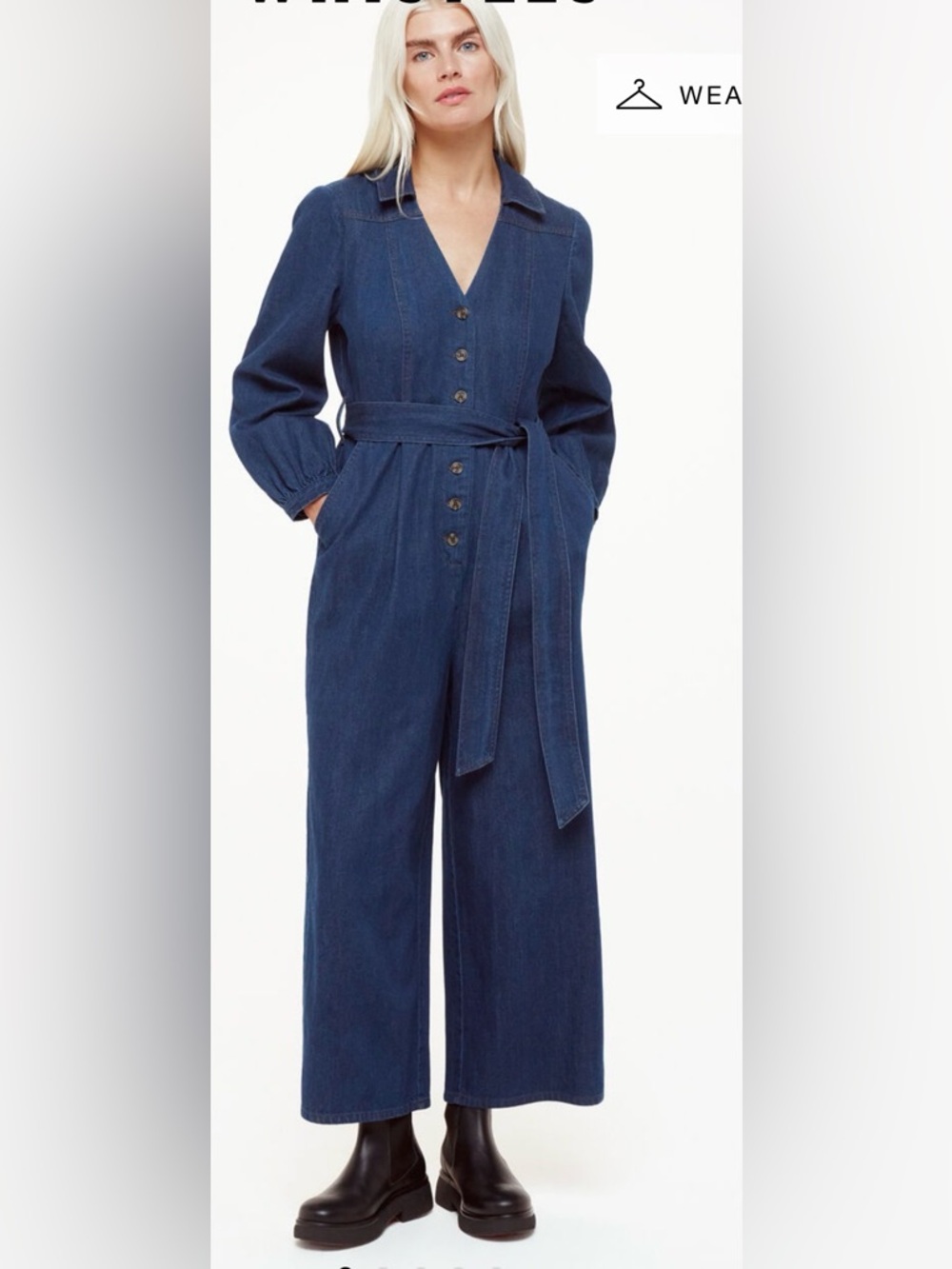 Whistles Joni Denim Jumpsuit